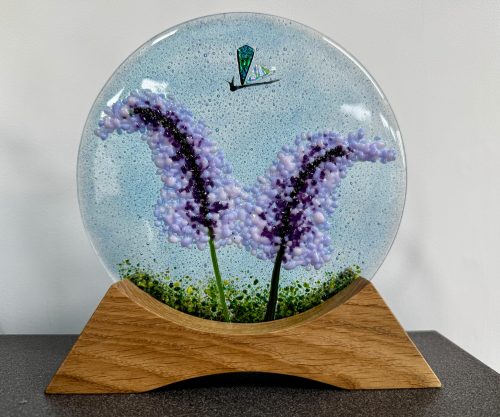 Lilacs in Wooden Stand